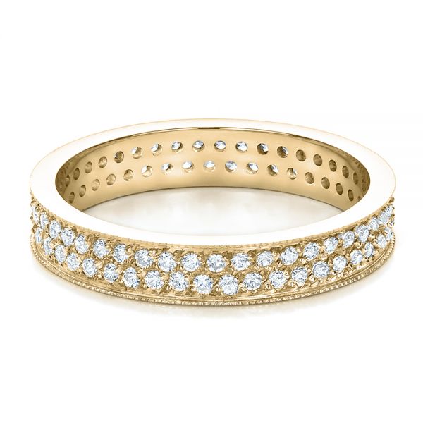 18k Yellow Gold 18k Yellow Gold Women's Pave Diamond Eternity Band - Flat View -  100149