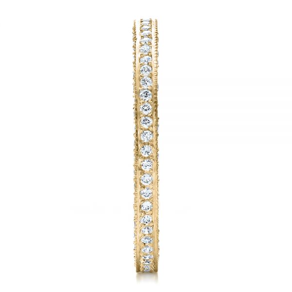 18k Yellow Gold 18k Yellow Gold Women's Pave Diamond Eternity Band - Side View - 100148