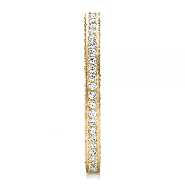 18k Yellow Gold 18k Yellow Gold Women's Pave Diamond Eternity Band - Side View -  100148