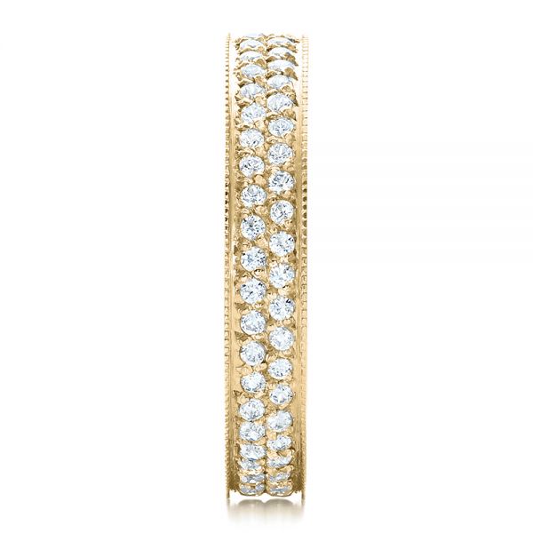 14k Yellow Gold 14k Yellow Gold Women's Pave Diamond Eternity Band - Side View -  100149