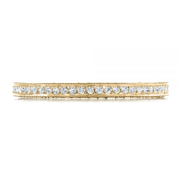 18k Yellow Gold 18k Yellow Gold Women's Pave Diamond Eternity Band - Top View -  100148