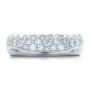 14k White Gold Women's Pave Diamond Wedding Band - Top View -  100838 - Thumbnail