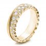 14k Yellow Gold 14k Yellow Gold Women's Pave Diamond Wedding Band - Three-Quarter View -  100838 - Thumbnail