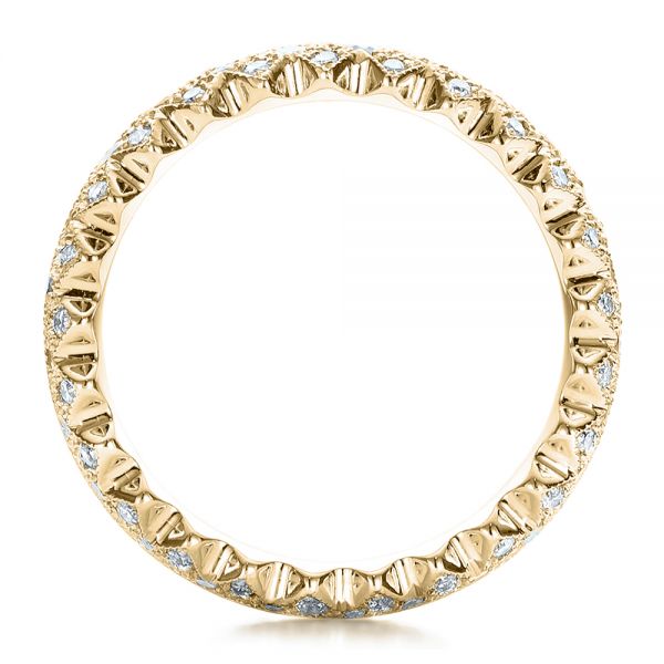 14k Yellow Gold 14k Yellow Gold Women's Pave Diamond Wedding Band - Front View - 100838