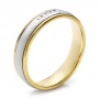 Women's Two-tone Diamond Wedding Band - Three-Quarter View -  100156 - Thumbnail