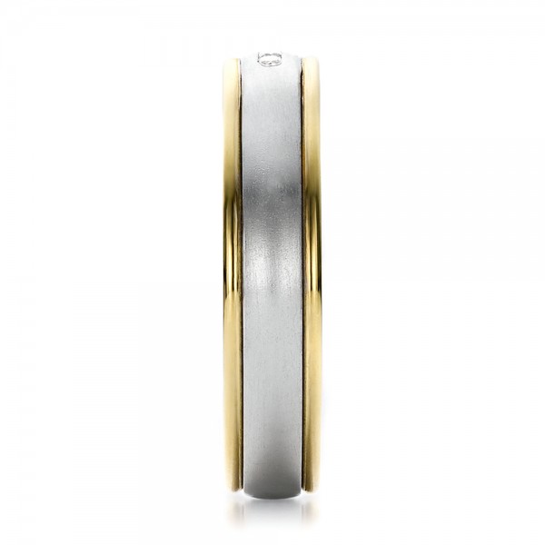 Women's Two-tone Diamond Wedding Band - Side View - 100156