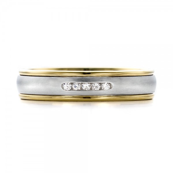 Women's Two-tone Diamond Wedding Band - Top View - 100156