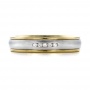 Women's Two-tone Diamond Wedding Band - Top View -  100156 - Thumbnail