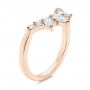 18k Rose Gold 18k Rose Gold Women's V-shaped Diamond Wedding Ring - Three-Quarter View -  106440 - Thumbnail