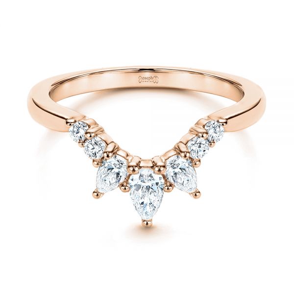 14k Rose Gold 14k Rose Gold Women's V-shaped Diamond Wedding Ring - Flat View -  106440