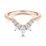 18k Rose Gold 18k Rose Gold Women's V-shaped Diamond Wedding Ring - Flat View -  106440 - Thumbnail