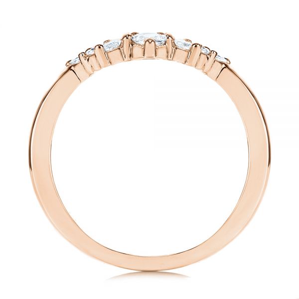 14k Rose Gold 14k Rose Gold Women's V-shaped Diamond Wedding Ring - Front View -  106440