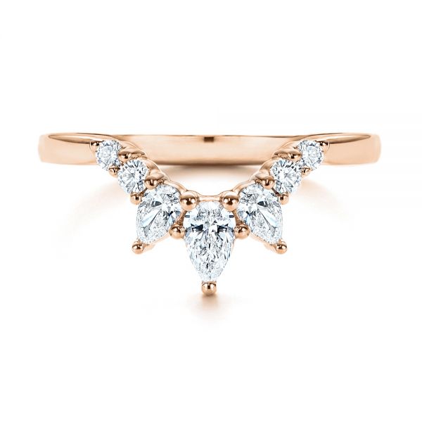 14k Rose Gold 14k Rose Gold Women's V-shaped Diamond Wedding Ring - Top View -  106440