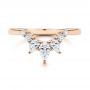 18k Rose Gold 18k Rose Gold Women's V-shaped Diamond Wedding Ring - Top View -  106440 - Thumbnail