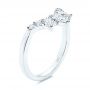 18k White Gold 18k White Gold Women's V-shaped Diamond Wedding Ring - Three-Quarter View -  106440 - Thumbnail