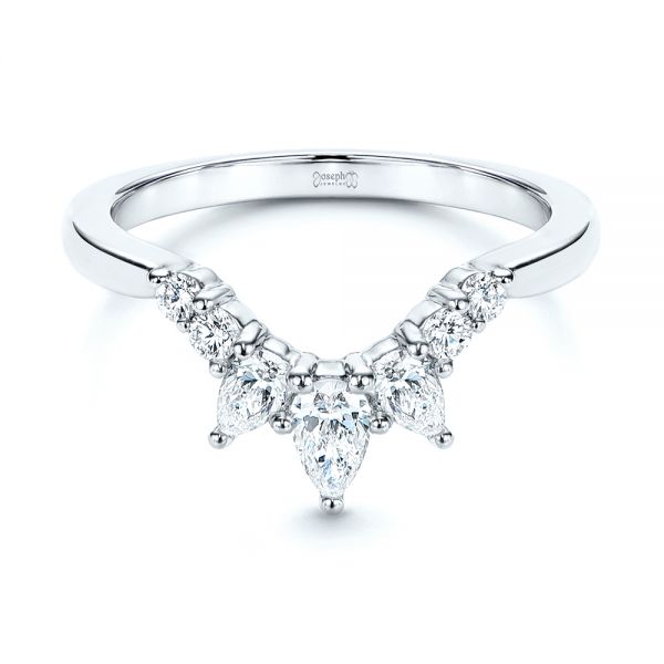  Platinum Platinum Women's V-shaped Diamond Wedding Ring - Flat View -  106440