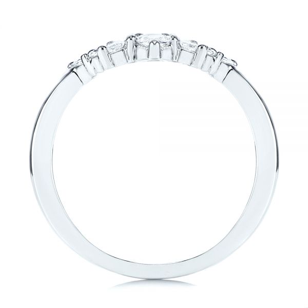  Platinum Platinum Women's V-shaped Diamond Wedding Ring - Front View -  106440