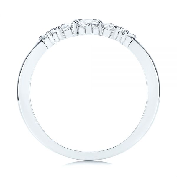 Platinum Platinum Women's V-shaped Diamond Wedding Ring - Front View - 106440