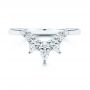  Platinum Platinum Women's V-shaped Diamond Wedding Ring - Top View -  106440 - Thumbnail