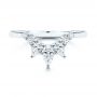 18k White Gold 18k White Gold Women's V-shaped Diamond Wedding Ring - Top View -  106440 - Thumbnail