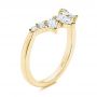 18k Yellow Gold 18k Yellow Gold Women's V-shaped Diamond Wedding Ring - Three-Quarter View -  106440 - Thumbnail