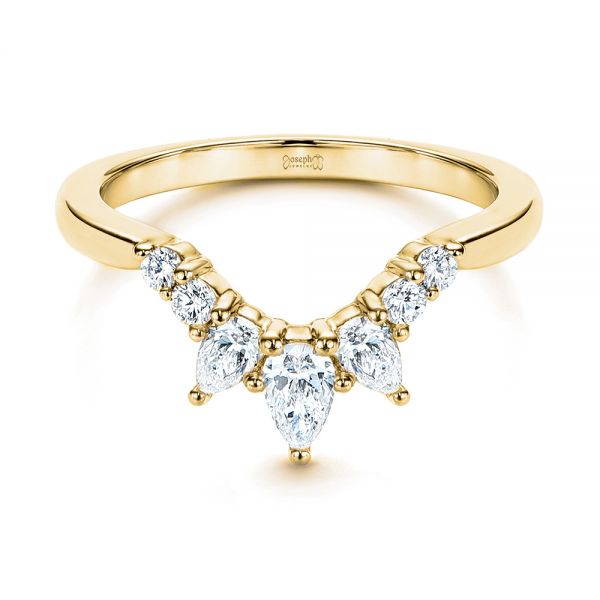 14k Yellow Gold 14k Yellow Gold Women's V-shaped Diamond Wedding Ring - Flat View - 106440
