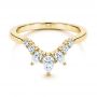 18k Yellow Gold 18k Yellow Gold Women's V-shaped Diamond Wedding Ring - Flat View -  106440 - Thumbnail