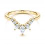 14k Yellow Gold 14k Yellow Gold Women's V-shaped Diamond Wedding Ring - Flat View -  106440 - Thumbnail