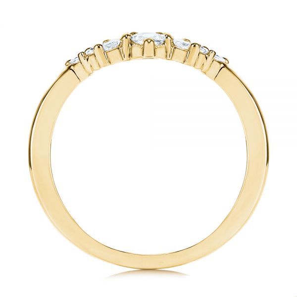 14k Yellow Gold 14k Yellow Gold Women's V-shaped Diamond Wedding Ring - Front View -  106440
