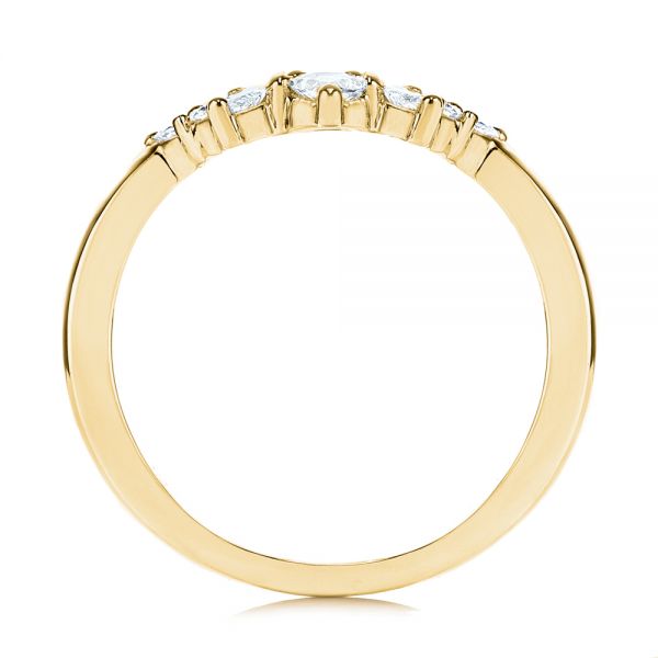 14k Yellow Gold 14k Yellow Gold Women's V-shaped Diamond Wedding Ring - Front View - 106440
