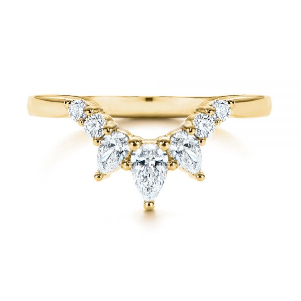 14k Yellow Gold 14k Yellow Gold Women's V-shaped Diamond Wedding Ring - Top View -  106440