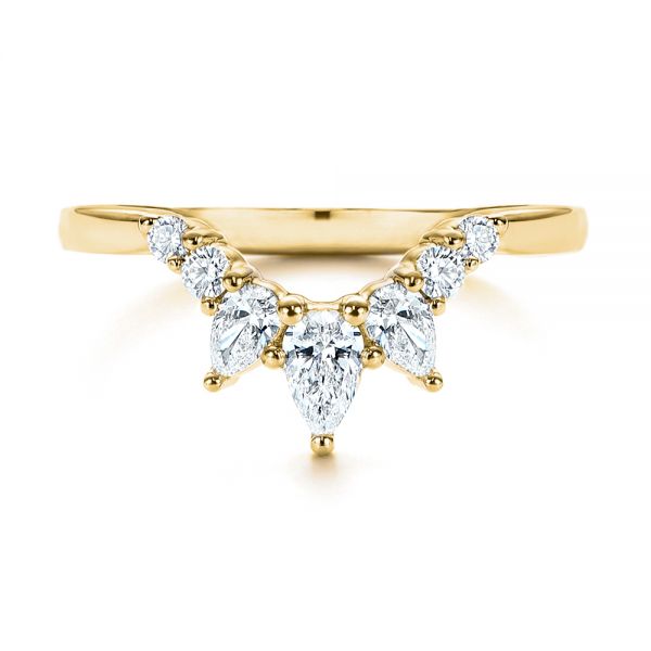 14k Yellow Gold 14k Yellow Gold Women's V-shaped Diamond Wedding Ring - Top View - 106440