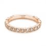 18k Rose Gold 18k Rose Gold Woven Diamond Wedding Band - Flat View -  105283 - Thumbnail