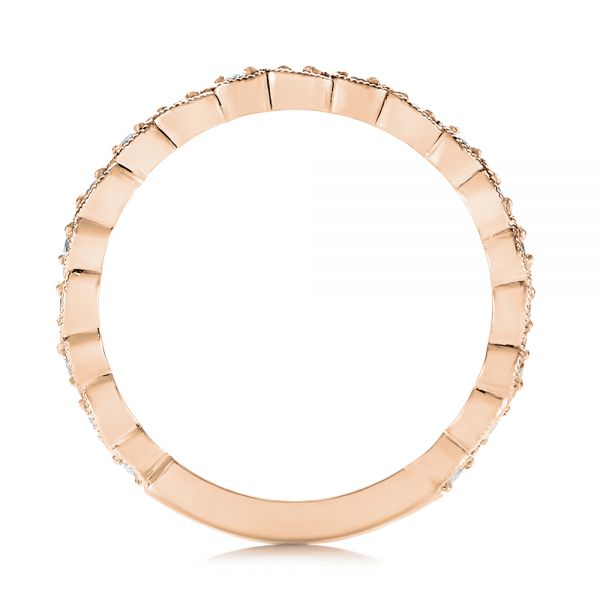18k Rose Gold 18k Rose Gold Woven Diamond Wedding Band - Front View - 105283
