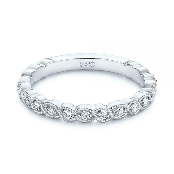  Platinum Woven Diamond Wedding Band - Flat View -  105283