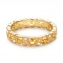 18k Yellow Gold Diamond Organic Stackable Eternity Band - Flat View -  101889 - Thumbnail