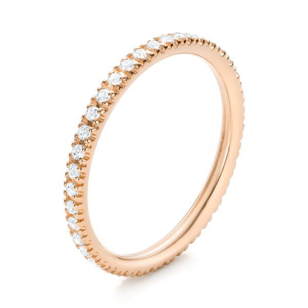 14k Rose Gold 14k Rose Gold Diamond Stackable Eternity Band - Three-Quarter View -  101908