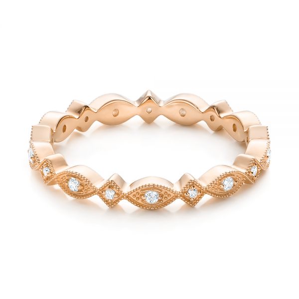 18k Rose Gold 18k Rose Gold Diamond Stackable Eternity Band - Flat View -  101891