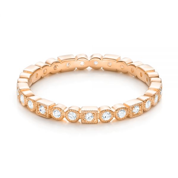 18k Rose Gold 18k Rose Gold Diamond Stackable Eternity Band - Flat View -  101924