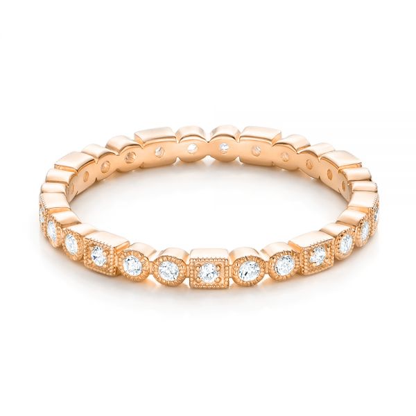 14k Rose Gold 14k Rose Gold Diamond Stackable Eternity Band - Flat View - 101924