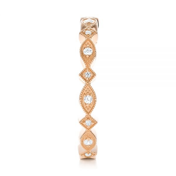 14k Rose Gold 14k Rose Gold Diamond Stackable Eternity Band - Side View -  101891