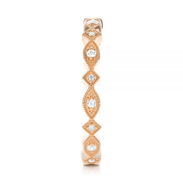 14k Rose Gold 14k Rose Gold Diamond Stackable Eternity Band - Side View - 101891