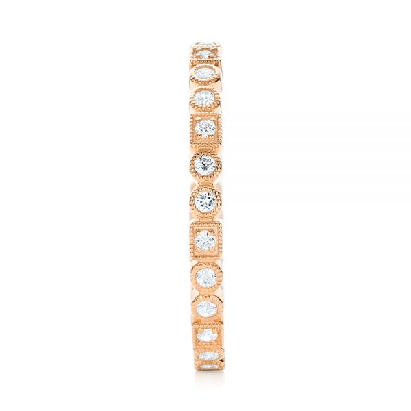 18k Rose Gold 18k Rose Gold Diamond Stackable Eternity Band - Side View -  101924