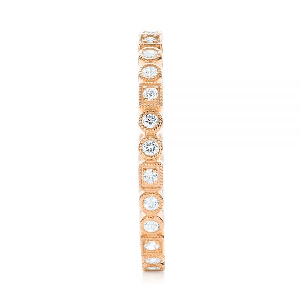 14k Rose Gold 14k Rose Gold Diamond Stackable Eternity Band - Side View - 101924