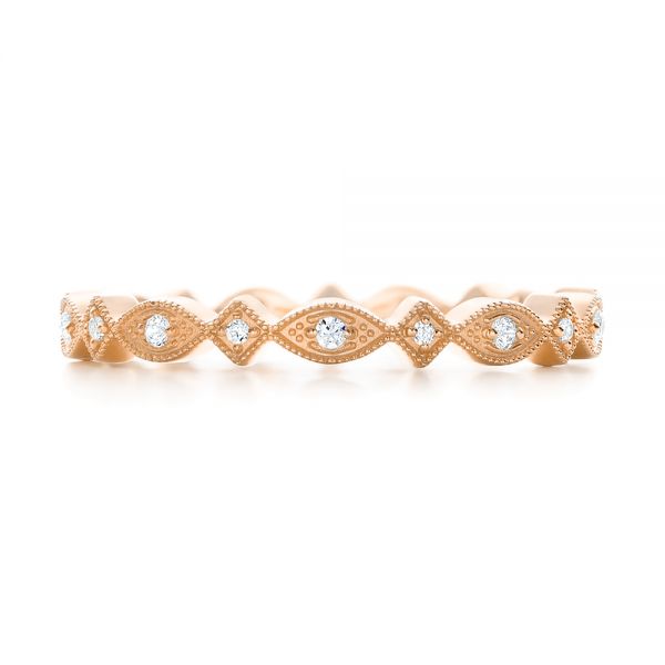 14k Rose Gold 14k Rose Gold Diamond Stackable Eternity Band - Top View - 101891