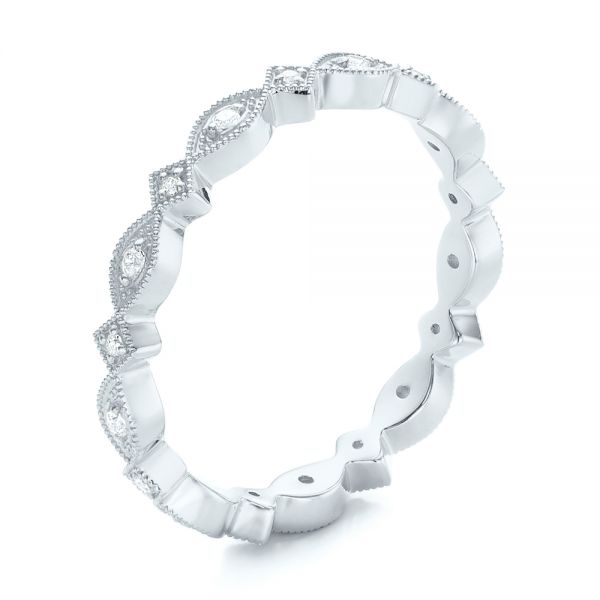18k White Gold 18k White Gold Diamond Stackable Eternity Band - Three-Quarter View - 101891
