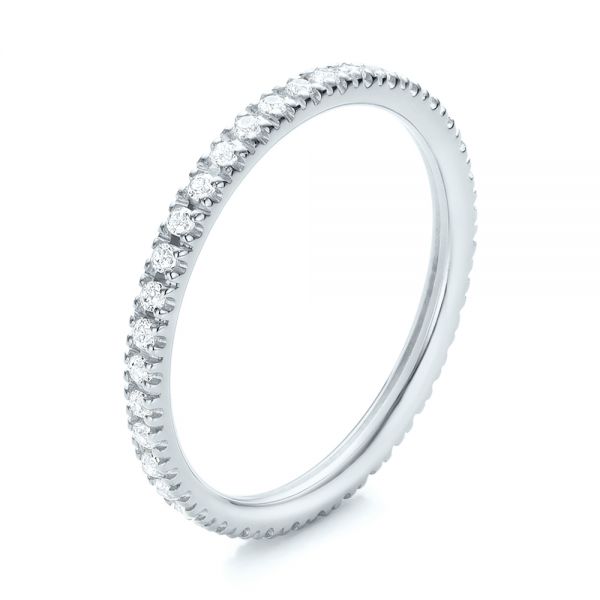14k White Gold 14k White Gold Diamond Stackable Eternity Band - Three-Quarter View - 101908