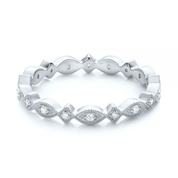 18k White Gold 18k White Gold Diamond Stackable Eternity Band - Flat View - 101891