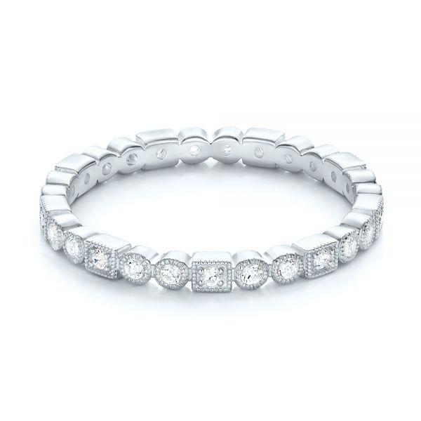 14k White Gold 14k White Gold Diamond Stackable Eternity Band - Flat View - 101924