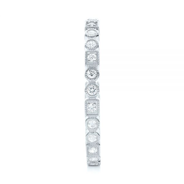 18k White Gold 18k White Gold Diamond Stackable Eternity Band - Side View -  101924